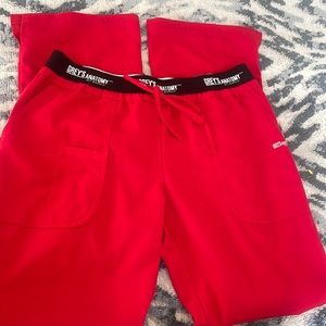 Greys anatomy red M scrub pants active